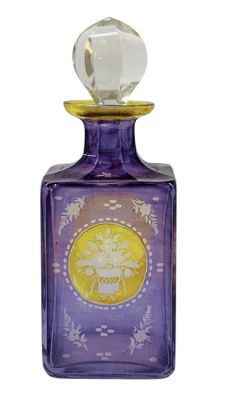 Czech Coloured Glass Perfume Bottle