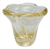 Daum Nancy Yellow Glass Vase, circa 1950-60