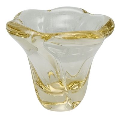 Daum Nancy Yellow Glass Vase, circa 1950-60