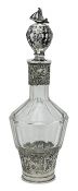 Dutch Silver & Cut Crystal Decanter
