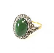 Edwardian Jade and Diamond Ring