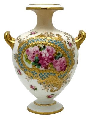 Edwardian Era Royal Doulton Hand Painted Cabinet Vase