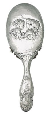 Edwardian Sterling Silver Reynolds Angels Hair Brush, Birmingham 1908