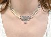 Elegant Vintage Cultured Pearl and Diamond 18kt Necklace