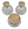 English Art Deco Guilloche Enamel On Sterling Silver 8 Piece Dresser Set, Adie Brothers Ltd. Dated 1930-36