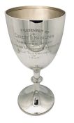English Sterling Silver Golf Trophy Dated 1913, Presented to Ernie Hamilton in 1947