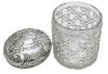 English Sterling Silver & Cut Glass Dresser Jar, Dated 1902