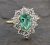 Estate 1.80ct Pear Emerald and Diamond 18kt Cluster Ring