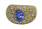 Estate 3.82ct Sapphire and Diamond 18kt Ring