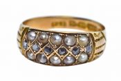 Estate Diamond and Pearl Ring