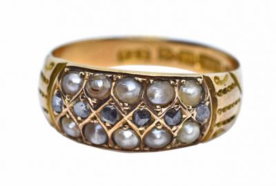Estate Diamond and Pearl Ring