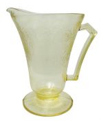 Florentine 2 Hazel-Atlas Glass Co. Yellow Depression Glass Water Pitcher