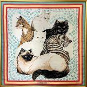 Framed Hermes Cat Scarf