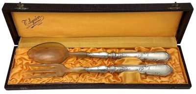 French Silver Plate S.F.A.M. Salad Servers