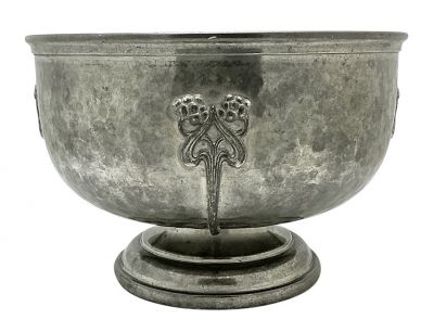 Galatoff Hand Wrought Pewter Pedestal Bowl
