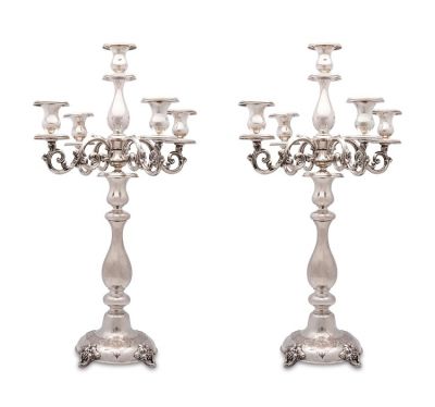 Gebruder Friedlander 750 Fine Silver Candelabra, Germany circa 1870-80