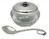 Georg Jensen Silver and Baccarat Crystal Condiment Pot # 486