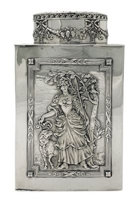 Hanau 812 Fine Silver Tea Caddy