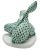 Herend Porcelain Fishnet Green Double Rabbit Figure