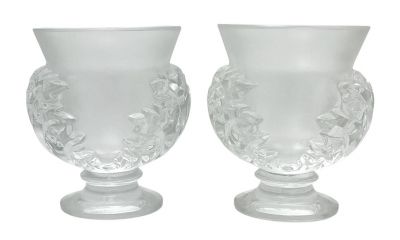 Lalique France Saint Cloud Vases