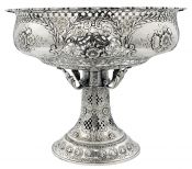 Lazarus Posen Witwe 800 Fine Silver Reticulated Pedestal Bowl