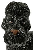 Life Sized Glazed Terracotta Black Poodle