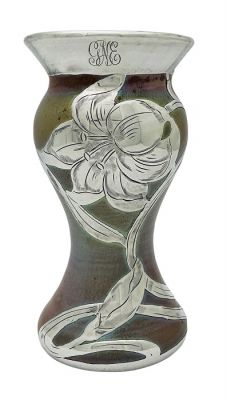 Loetz Silberiris Silver Overlay Vase