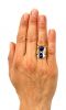 Mid-Century Modern 3.1ct. Lapis Lazuli and Diamond 18kt. Ring