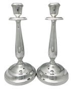 Mid-Century Modern 800 Fine Silver Candlesticks, Made in Naples Italy 
