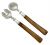 Mid-Century Modern Peruvian Sterling Silver & Wood Salad Servers 