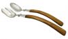 Mid-Century Modern Peruvian Sterling Silver & Wood Salad Servers 