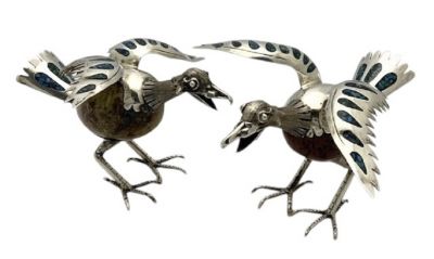 Mid-Century Modern Sterling Silver Birds, Taxco Mexico