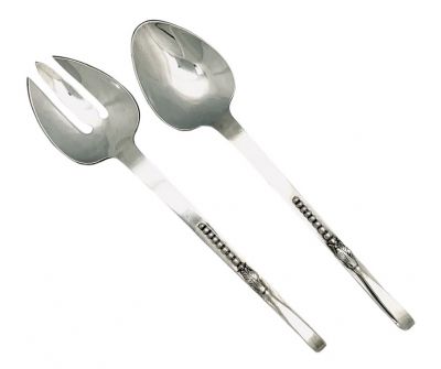 Mid-Century Modern Sterling Silver Salad Servers, Made in Mexico 