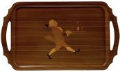 Mid Century Modern Overton Bentwood Walnut Tray