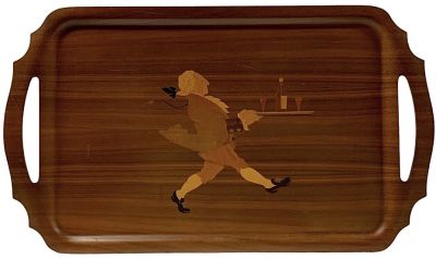 Mid Century Modern Overton Bentwood Walnut Tray