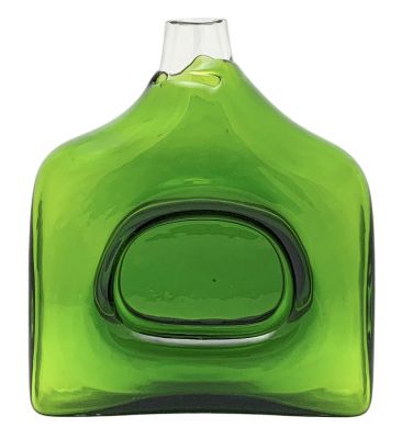 Mid Century Modern Rosenthal Studio Line Green Glass Bottle Vase