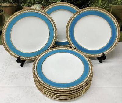Minton Blue Ground Dinner Plates, circa 1872/3