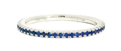 Modern .31ct Sapphire 18kt Eternity Band