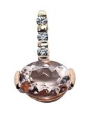 Modern 1.90ct. Morganite and Diamond 14kt. Pendant