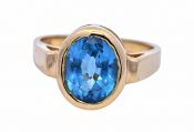Modern 2.96ct Blue Topaz 14kt Ring
