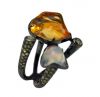 Modern Artsy Opal and Diamond 18kt Ring