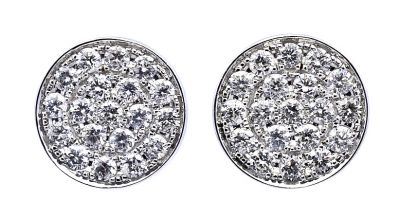 Modern Circular Diamond 14kt Earrings