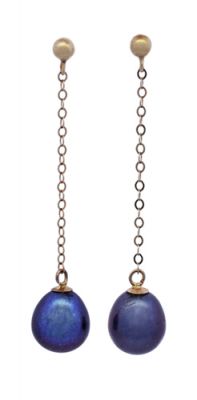 Modern Freshwater Pearl 10kt Drop Earrings