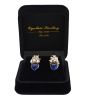 Modern Imitation Blue Sapphire and Pearl Earrings Enhancers