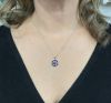 Modern Ruby and Blue Sapphire Pendant and 14kt. Rolo Chain