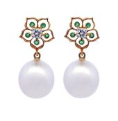 Modern South Sea Pearl 14kt Earrings