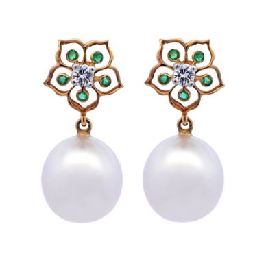 Modern South Sea Pearl 14kt Earrings