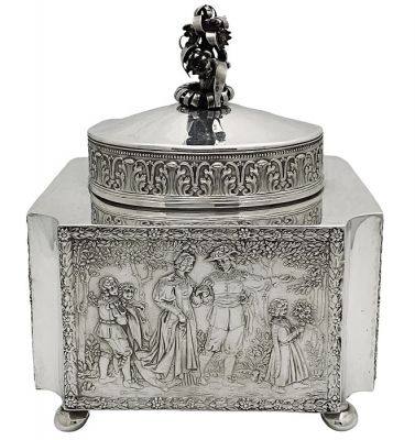 Neresheimer Hanau Silver Tea Caddy With Edinburgh Import Date 1934