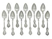 PW Ellis & Co. Sterling Silver Grapefruit Spoons, Set of 11, circa 1908