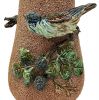 Palissy Ware Majolica Serpent & Bird Vases, 19th Century
